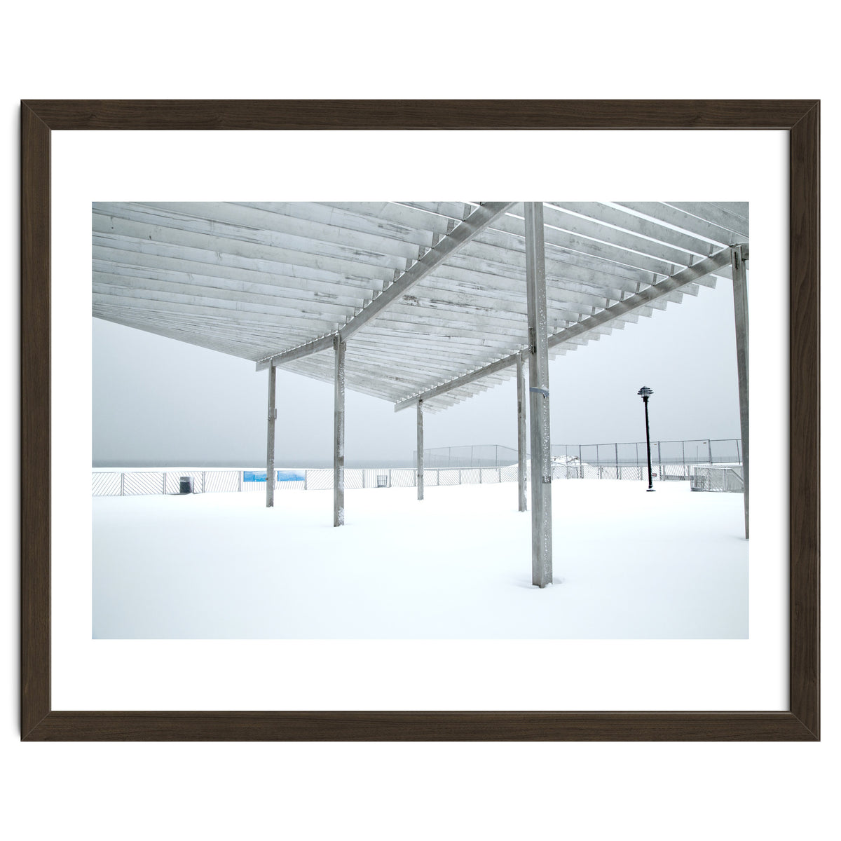 Sunshade site in the winter beach