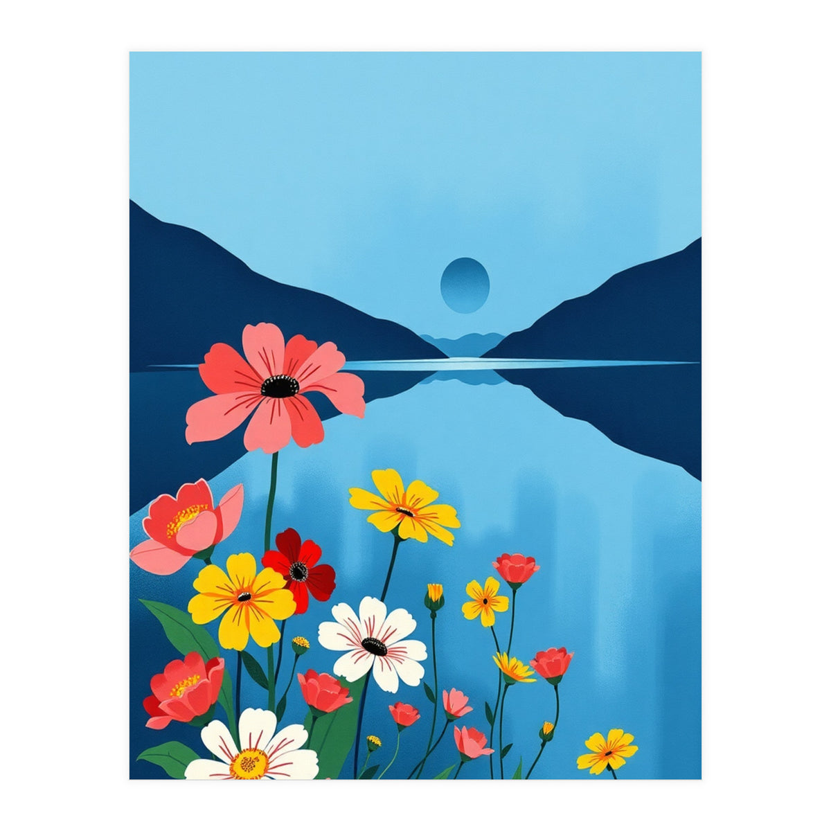 Floral Lake Calm (Print Only)