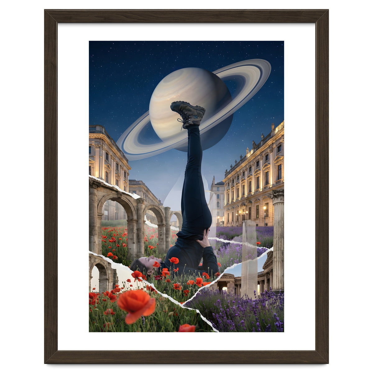 Cosmic Balance: Surreal Yoga in Ancient Dreamscapes