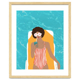 Chilling In The Moment, Eclectic Bohemian Black Woman Of Color, Swimming Pool Afro Fashion Vacation Enjoy Summer thumbnail