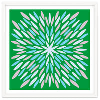 Petal Burst - green, blue, beige