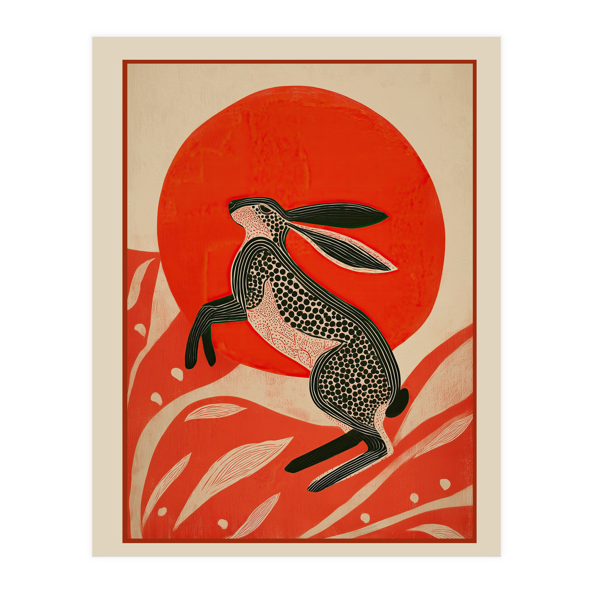 Hare And The Red Sun (Print Only)