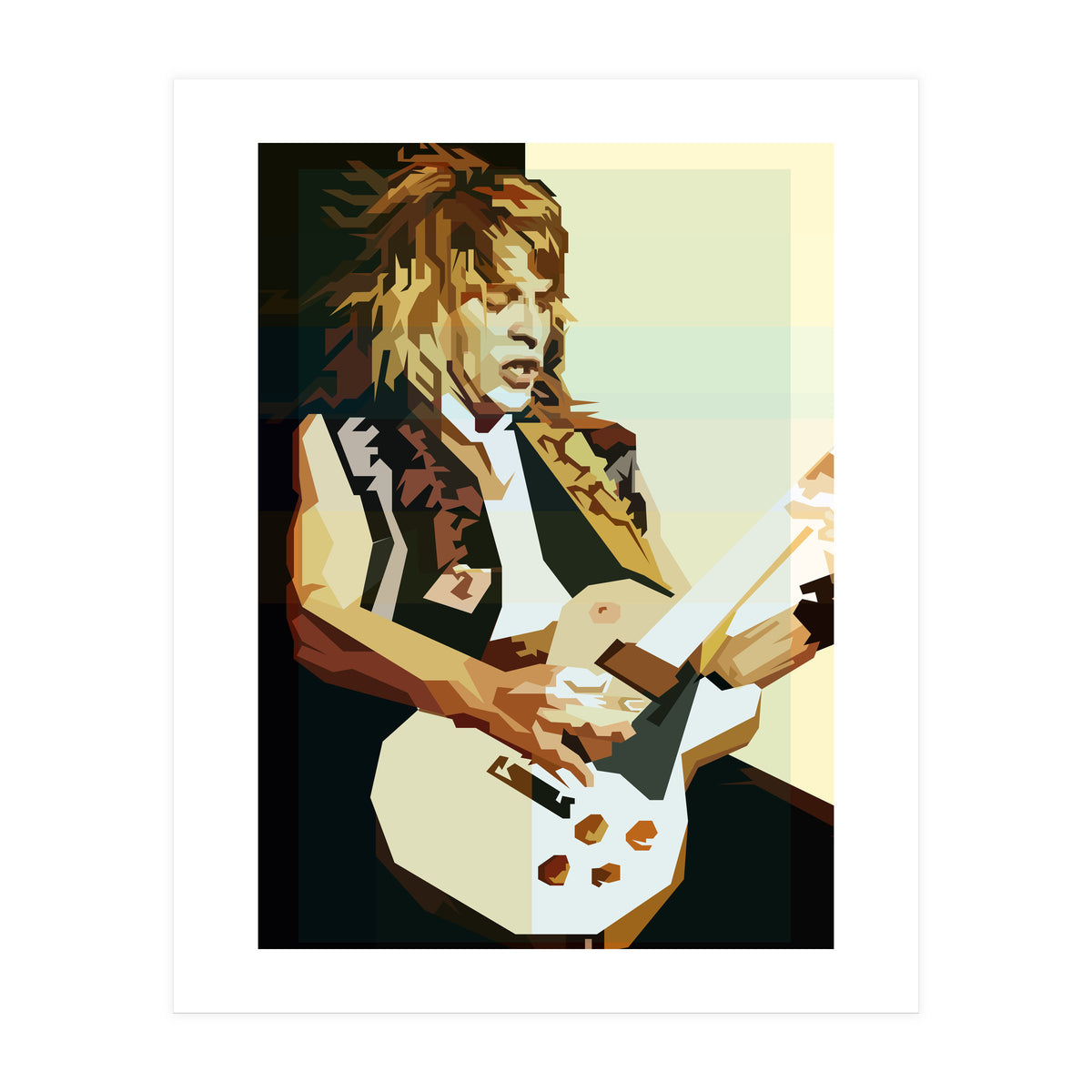 Randy Rhoads Metal Guitarist Retro Illustration (Print Only)