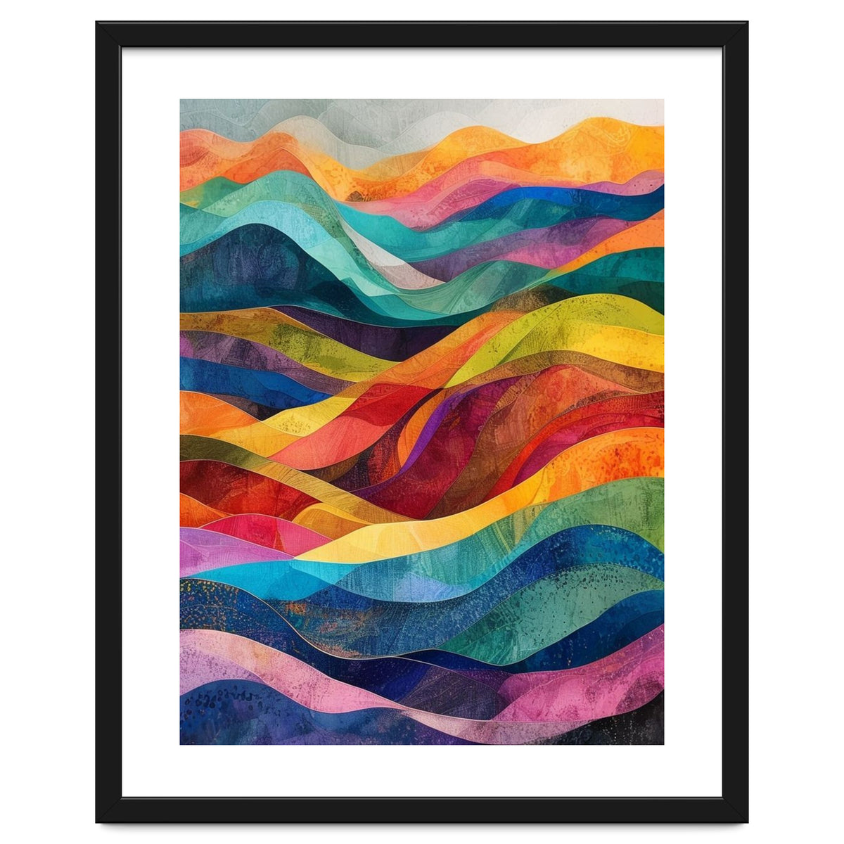 Vibrant Abstract Ribbon Landscape Art