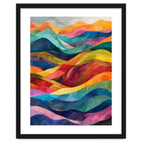 Vibrant Abstract Ribbon Landscape Art