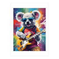 Koala Playing Guitar, Rock Graffiti (Print Only)