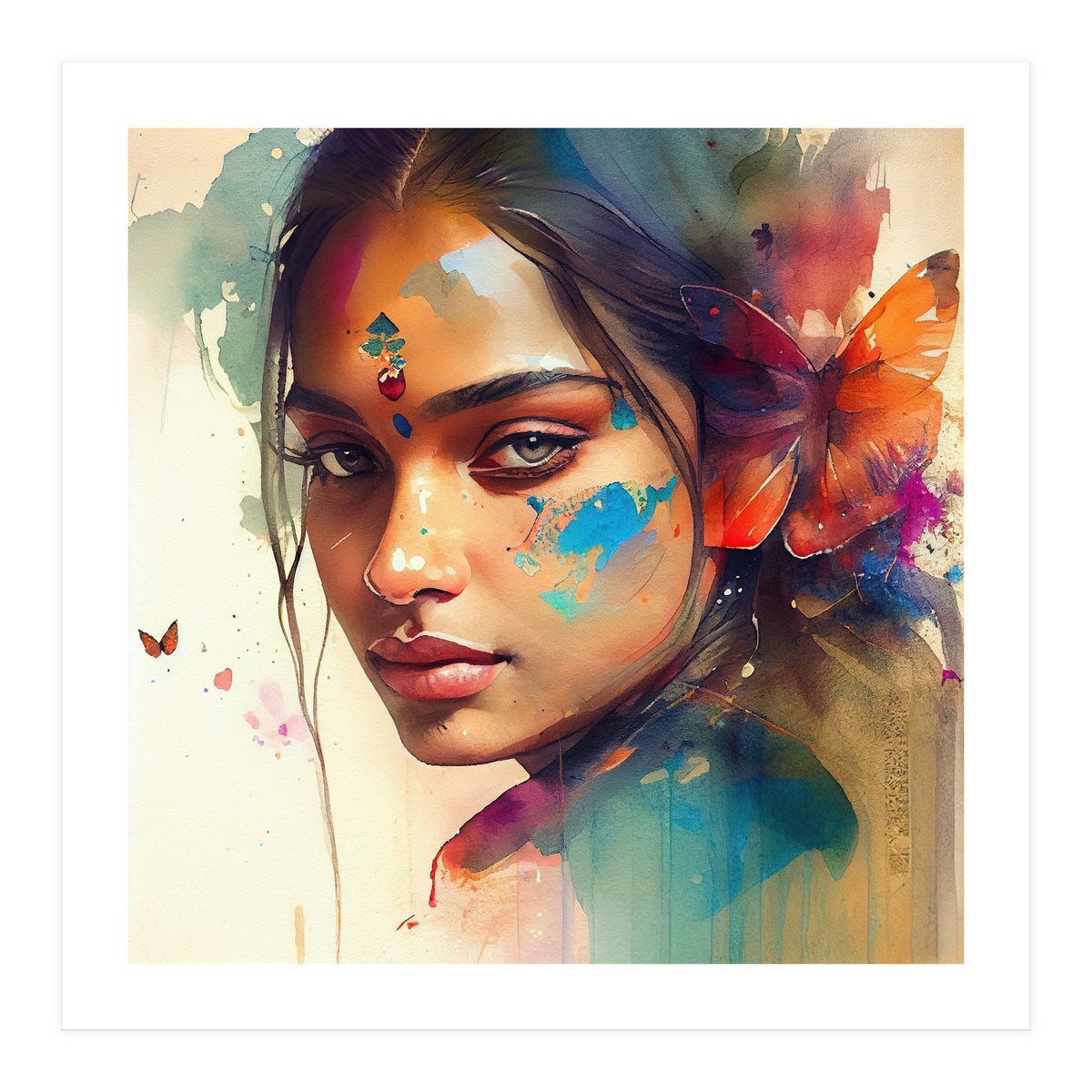 Butterfly Whisper Hindu Portrait (Print Only)