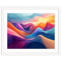 Vibrant Abstract Flowing Peaks Art