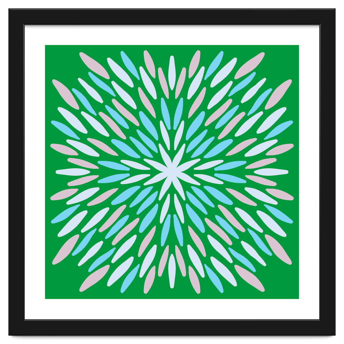 Petal Burst - green, blue, beige