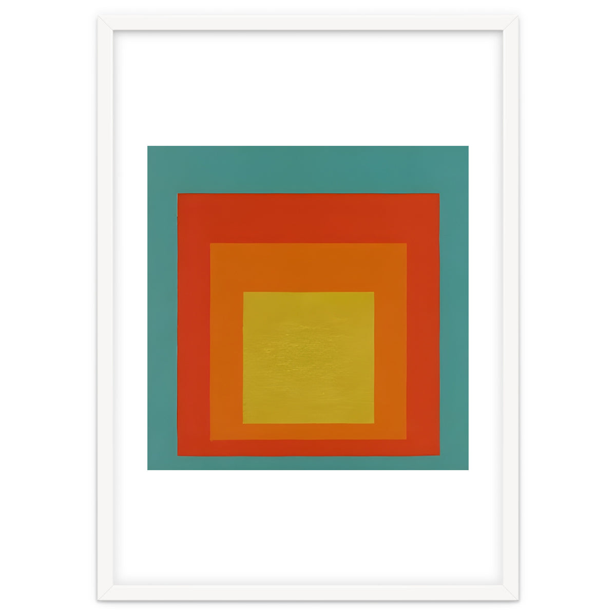 JOSEF ALBERS - HOMAGE TO THE SQUARE GREEN RED YELLOW ORANGE