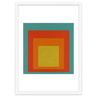JOSEF ALBERS - HOMAGE TO THE SQUARE GREEN RED YELLOW ORANGE