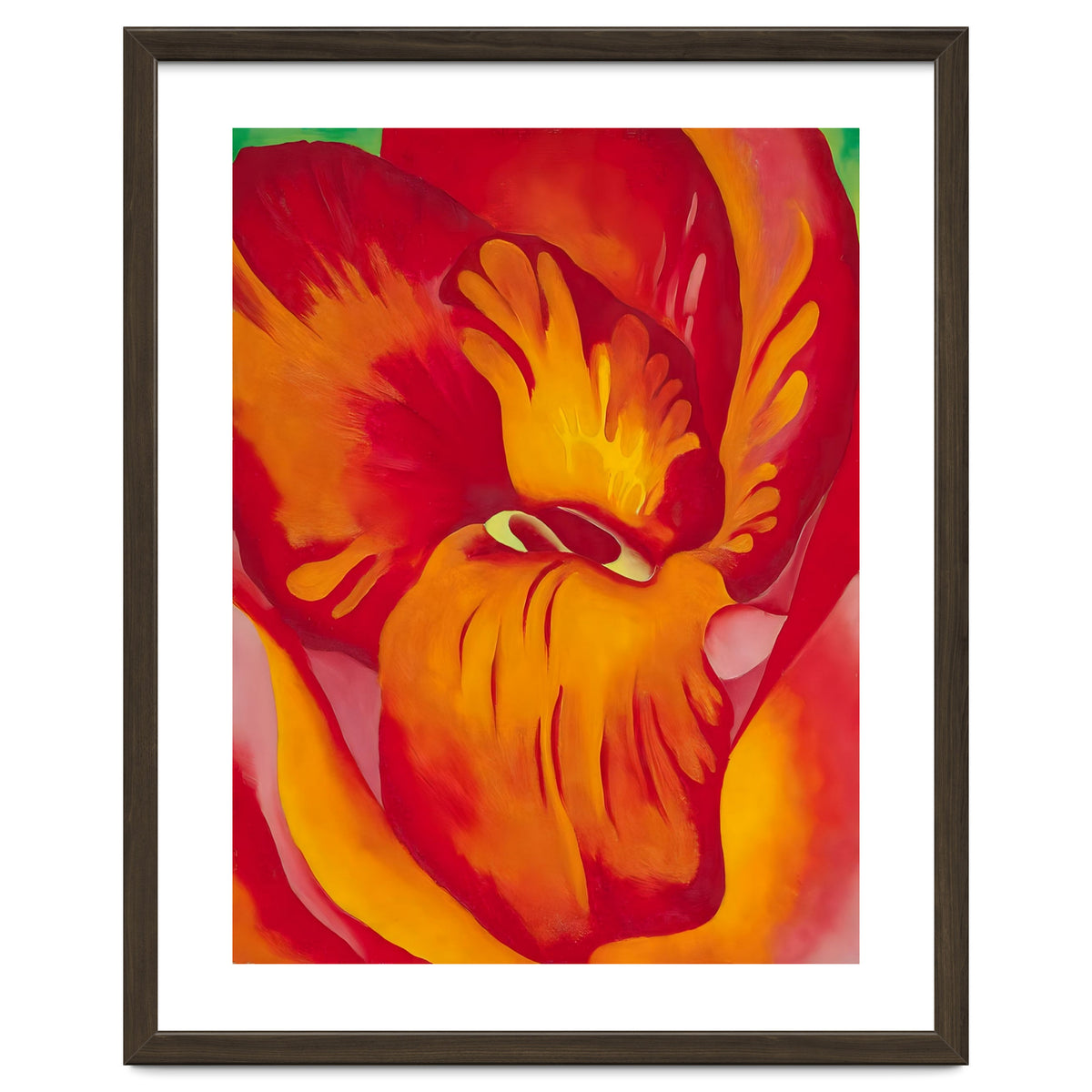 Georgia O’Keeffe – Canna Red and Orange (1926) | Vibrant Modernist Floral Painting in Bold Organic Forms