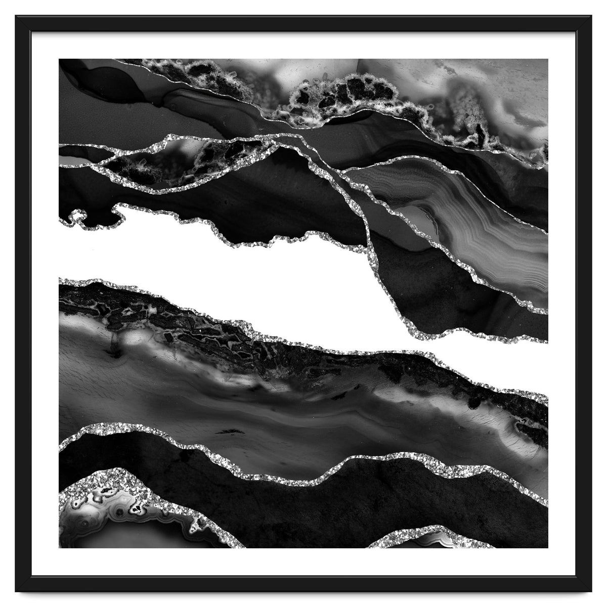 Black & Silver Agate Texture 06