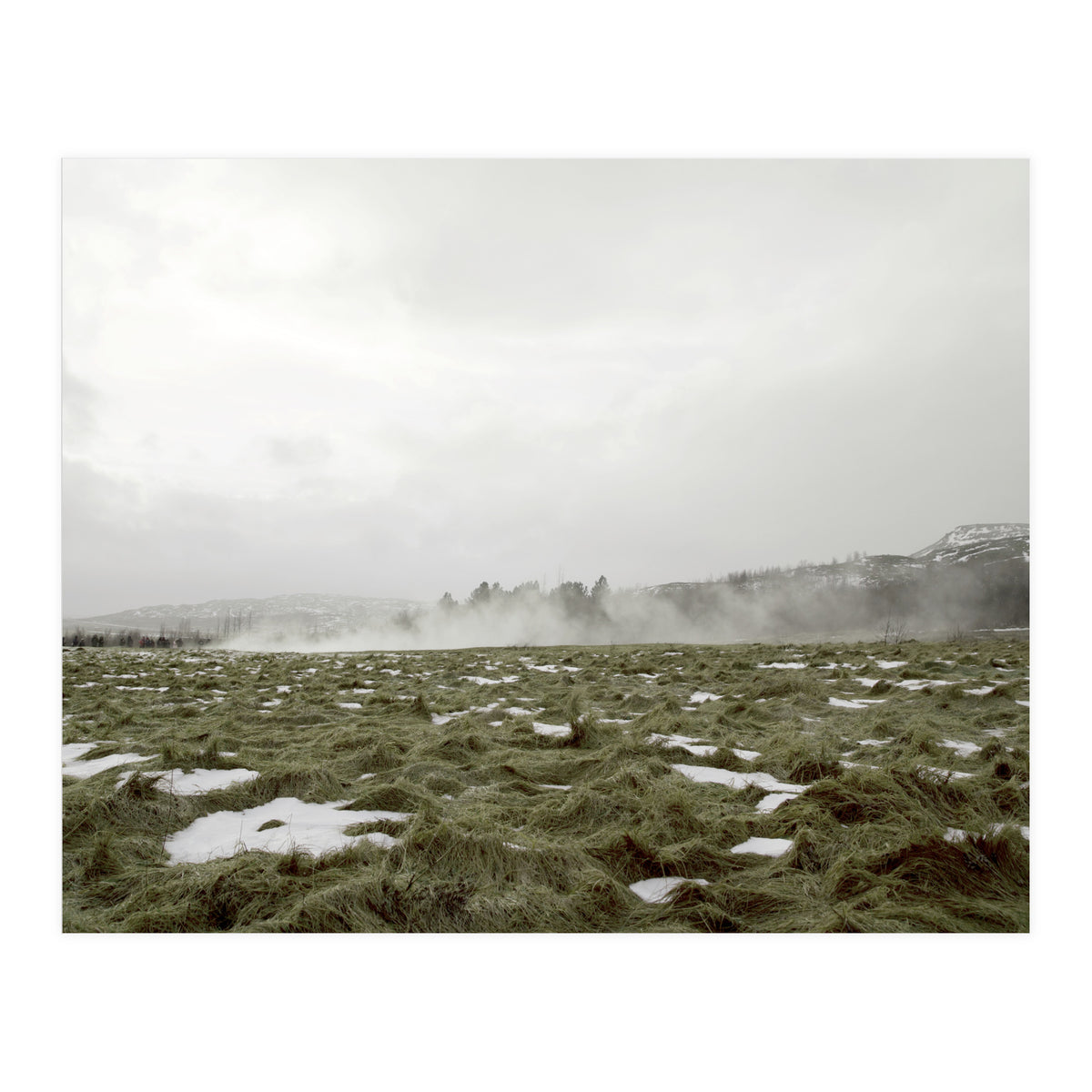 Remaining snow in the late summer greenfield - Iceland  (Print Only)