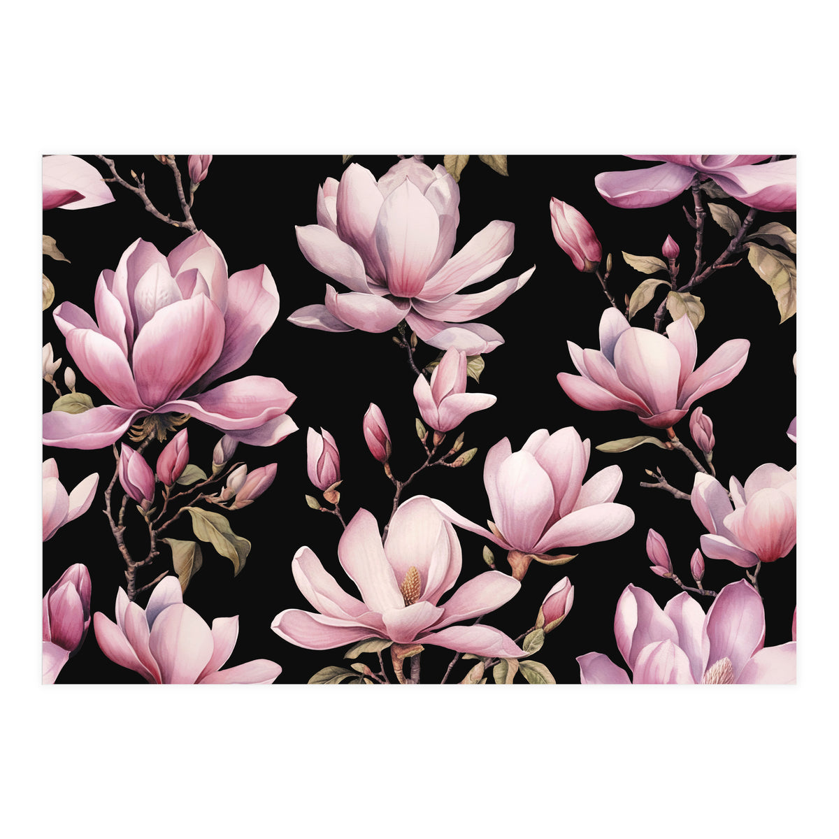 Magnolia Spring Romance Black (Print Only)