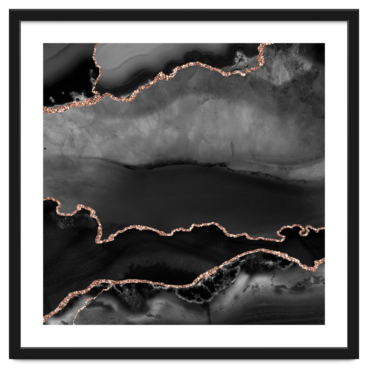 Black & Rose Gold Agate Texture 02