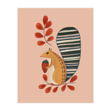 Squirrel In A Pink Autumn (Print Only) thumbnail