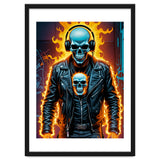 Fiery Skeleton Biker In Headphones thumbnail