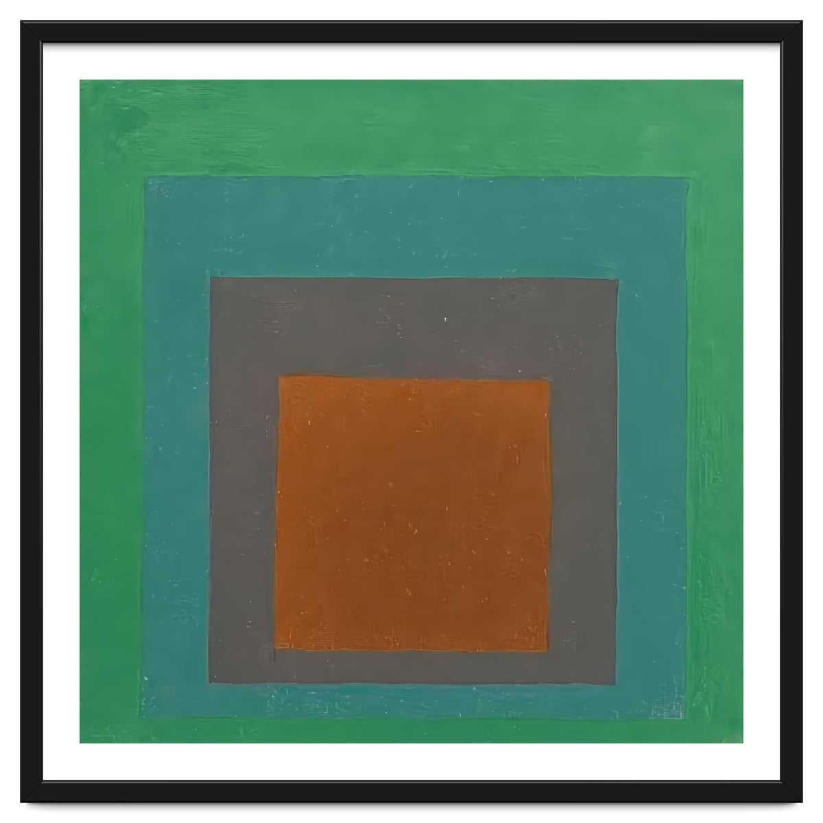 JOSEF ALBERS - HOMAGE TO THE SQUARE GREY BROWN GREEN
