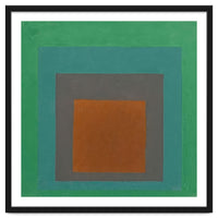 JOSEF ALBERS - HOMAGE TO THE SQUARE GREY BROWN GREEN