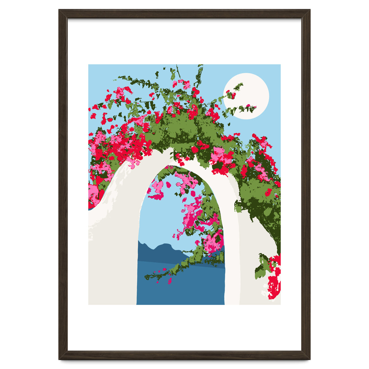 Bougainvillea Arch, Greece Santorini Architecture Travel, Summer Botanical Nature Bohemian, Eclectic Boho