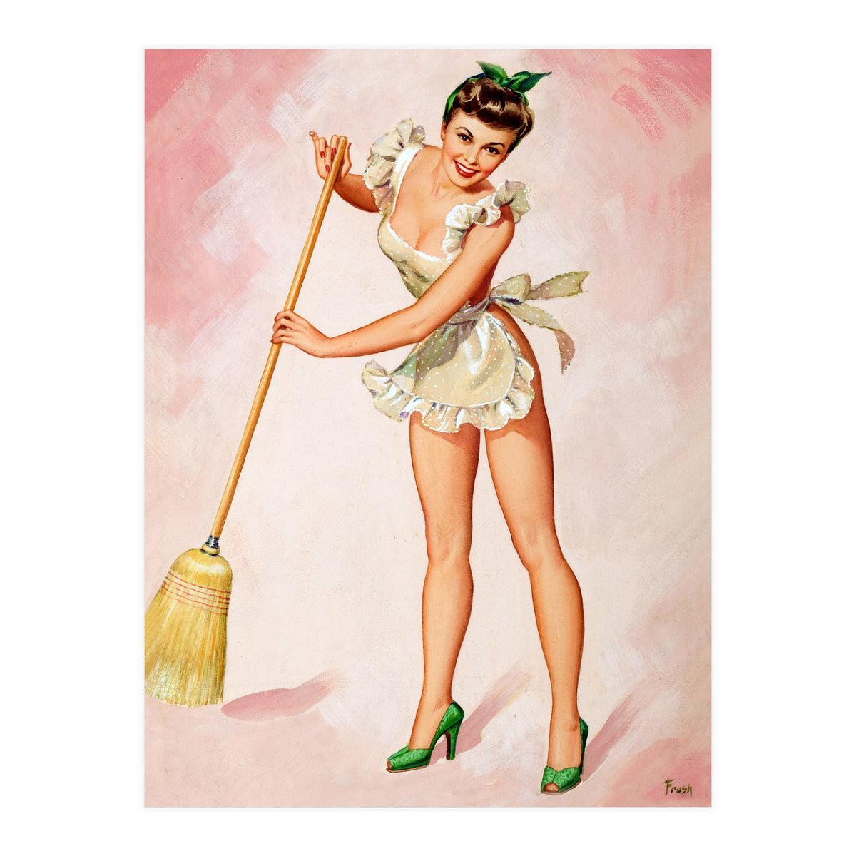 Sexy Pinup Mate On The Work (Print Only)