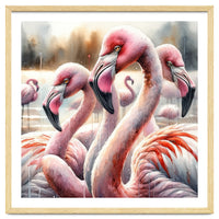 Watercolor Flamingos