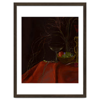 Dark Baroque Still Life Table and Wine oil