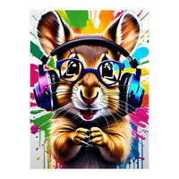 Chipmunk In Headphones, Graffiti (Print Only)