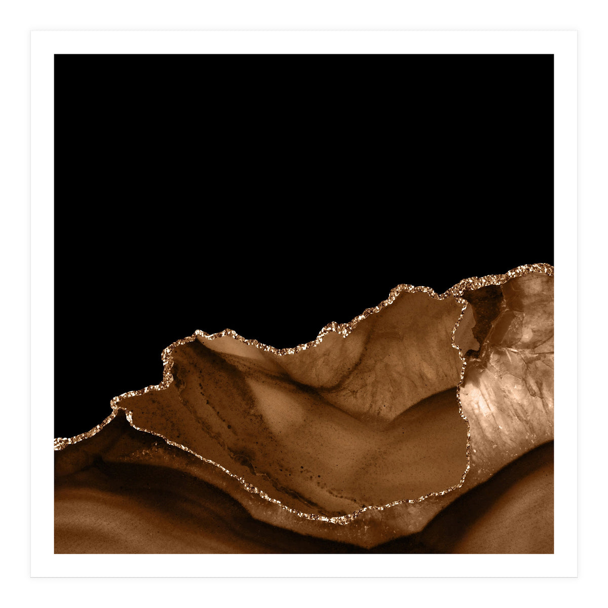 Brown & Gold Agate Texture 06 (Print Only)