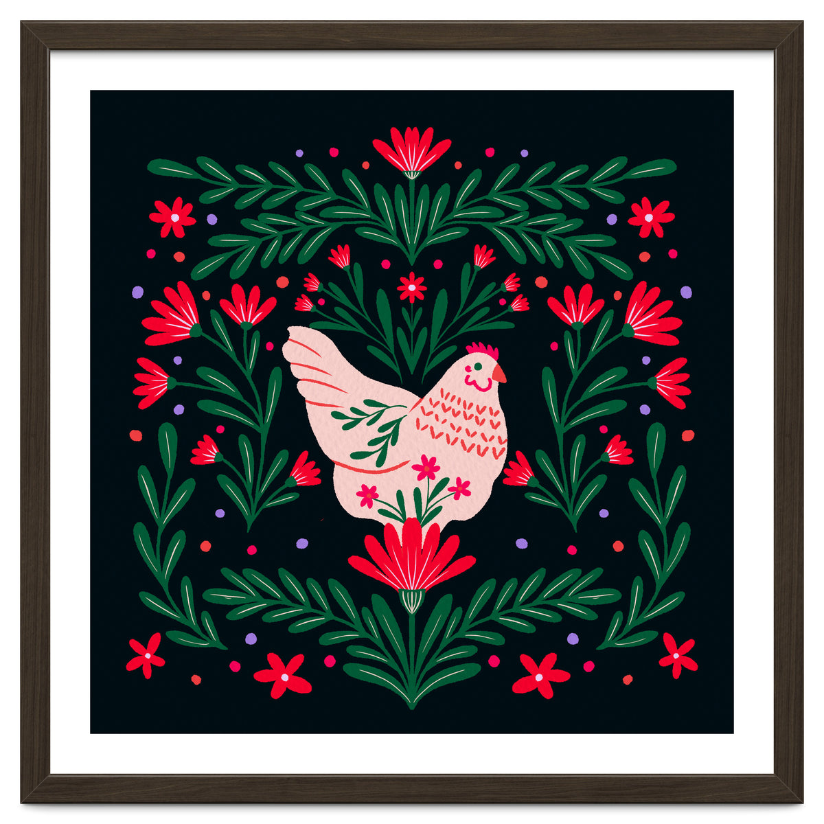 Blooming Chicken Green And Red