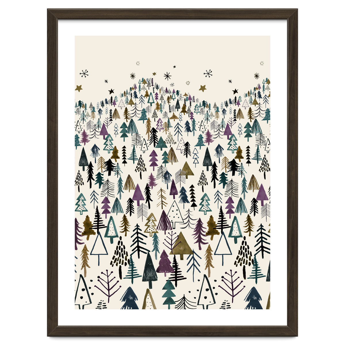 Mountain Forest Trees Winter