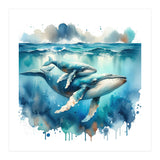 Mother And Calf Whales Watercolor (Print Only) thumbnail