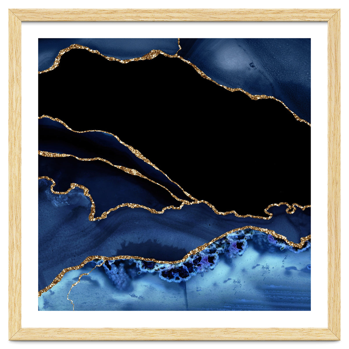 Navy & Gold Agate Texture 14