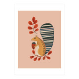 Squirrel In A Pink Autumn (Print Only) thumbnail