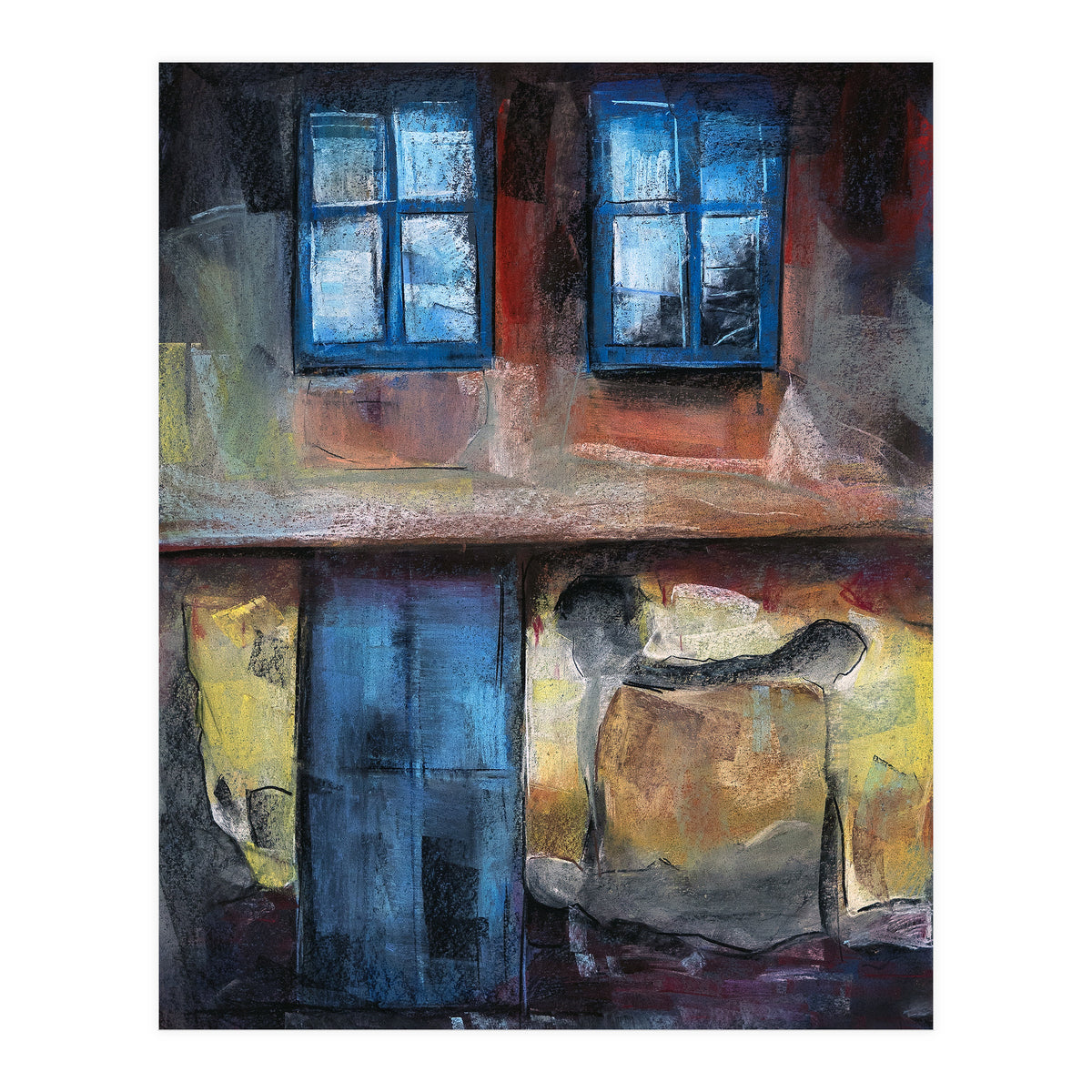 Pastel impression of an old house facade (Print Only)