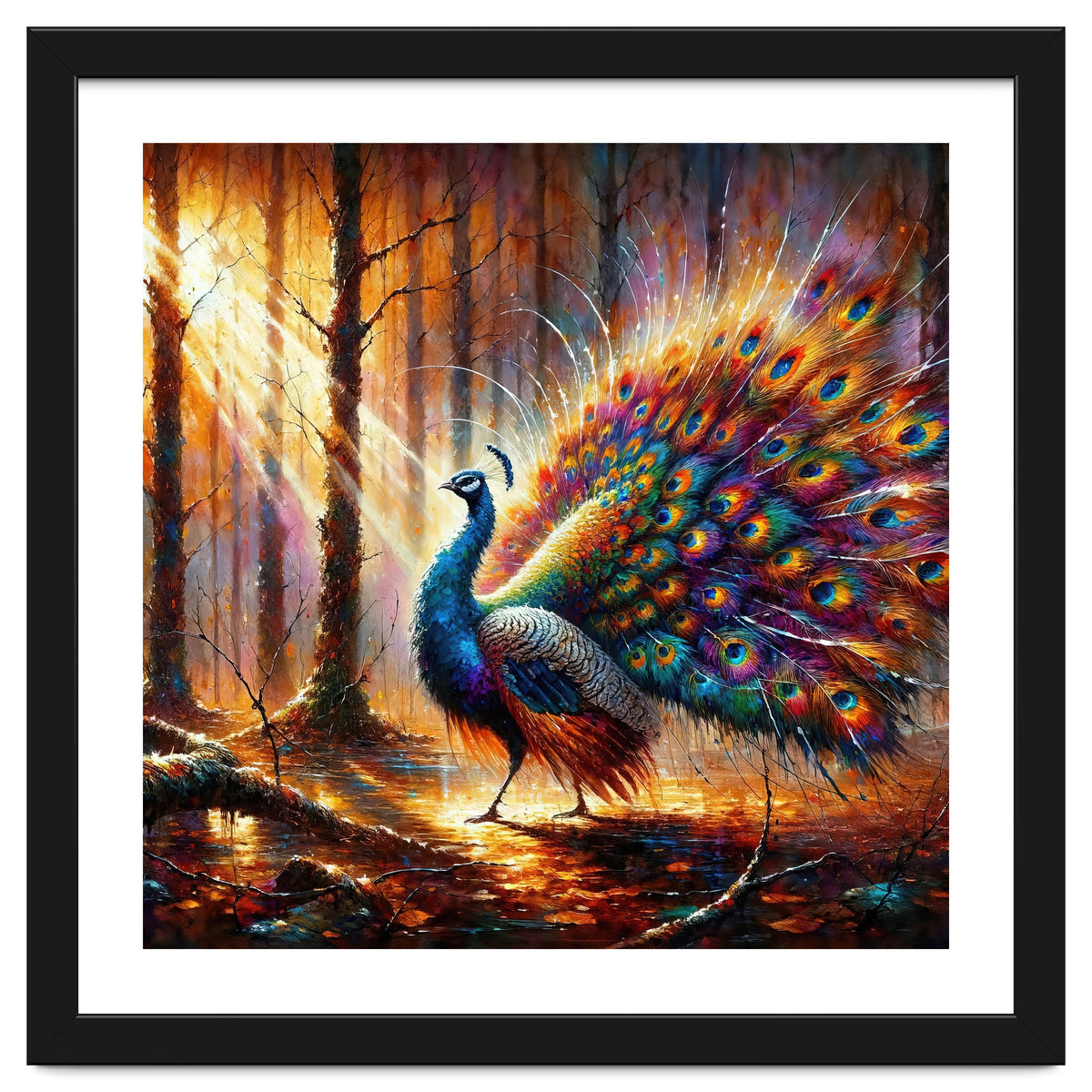 Majestic Peacock In Enchanted Forest