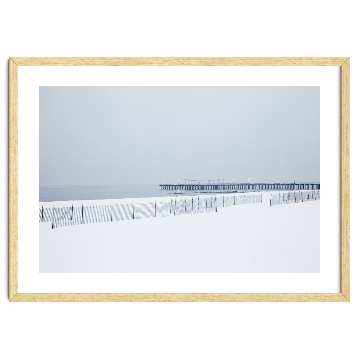 Pier in the winter seascape