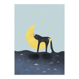 Beauty Sleep - Melting Cat on the crescent moon (Print Only) thumbnail