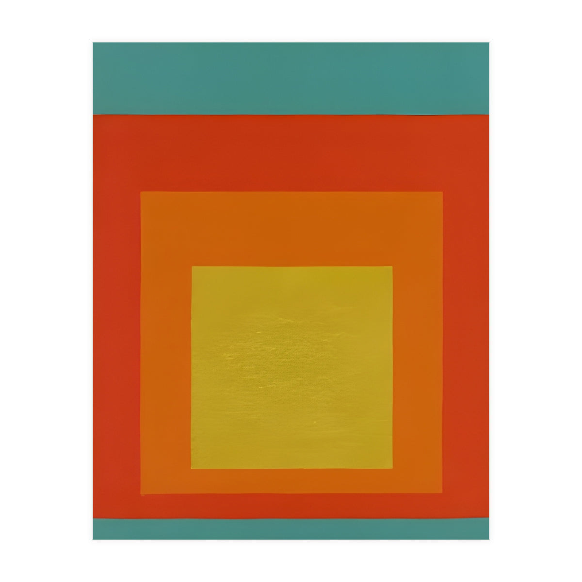 JOSEF ALBERS - HOMAGE TO THE SQUARE GREEN RED YELLOW ORANGE  (Print Only)