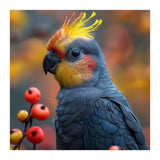 Cockatoo Parrot With Orange Crest And Berries (Print Only) thumbnail