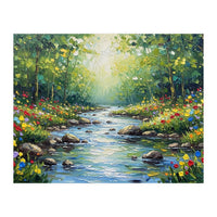 Sunlit Forest Stream (Print Only)