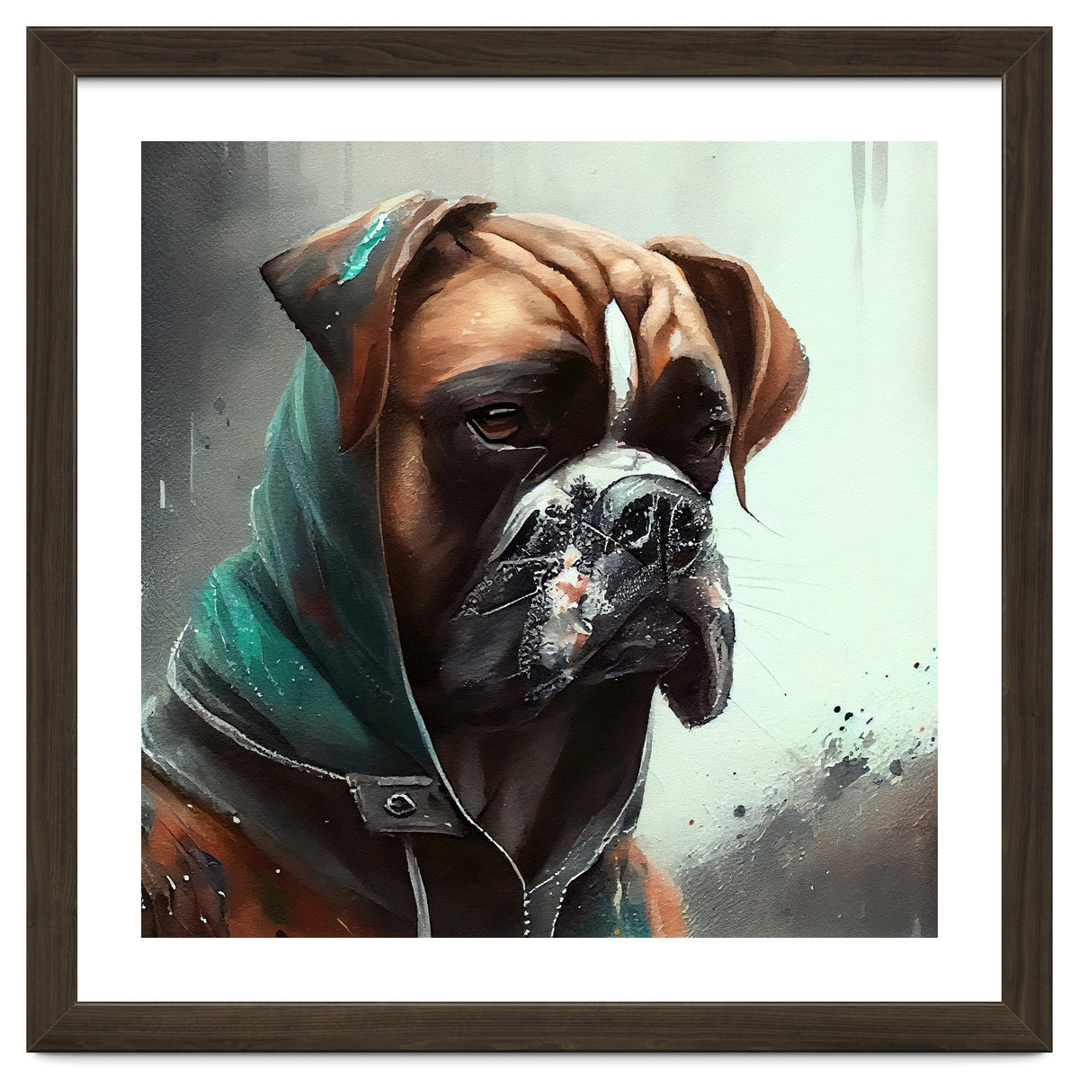 Watercolor Boxer Dog