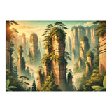 Vintage China, Zhangjiajie Stone Pillars Poster (Print Only) thumbnail