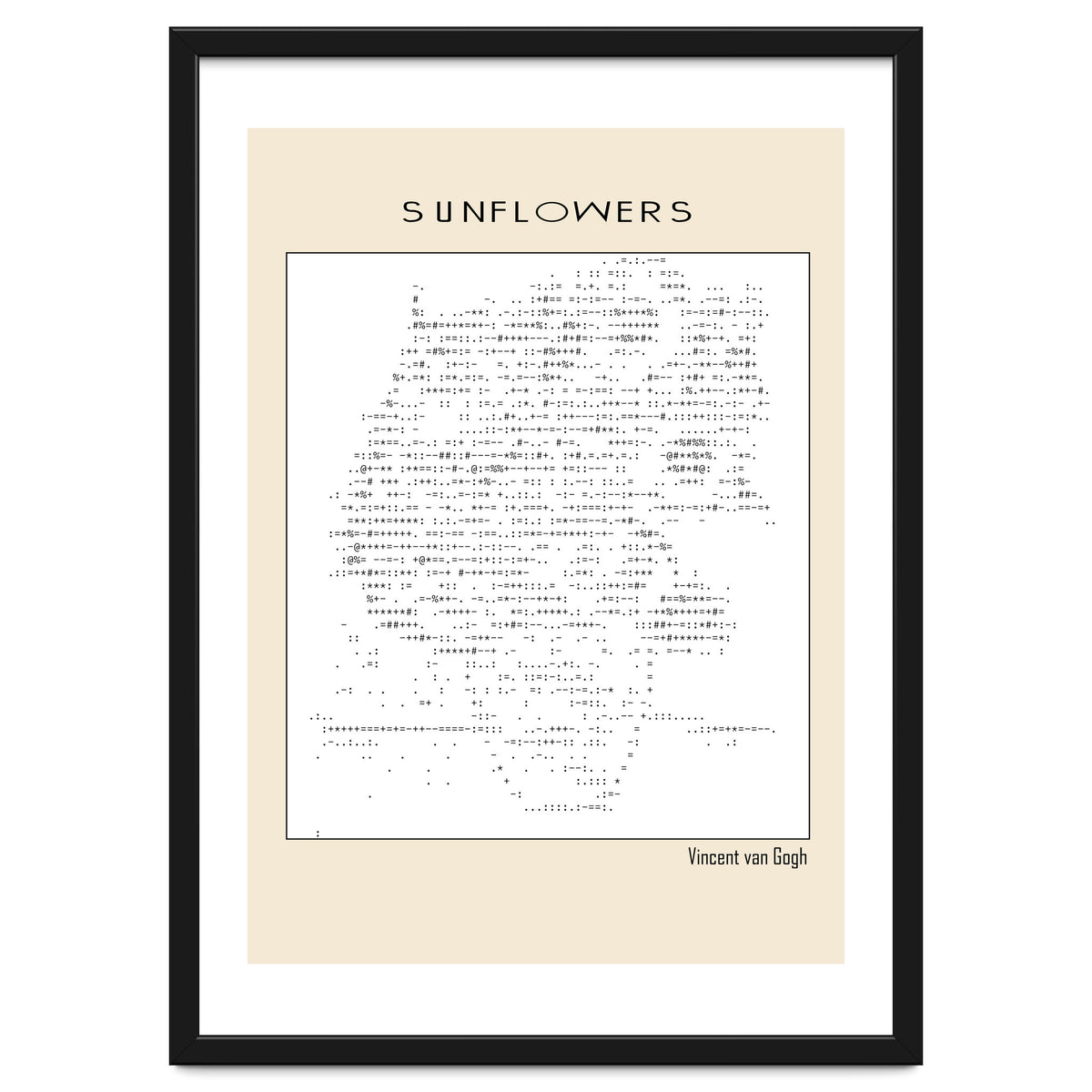 Sunflowers – Vincent van Gogh (1888) (ascii art)