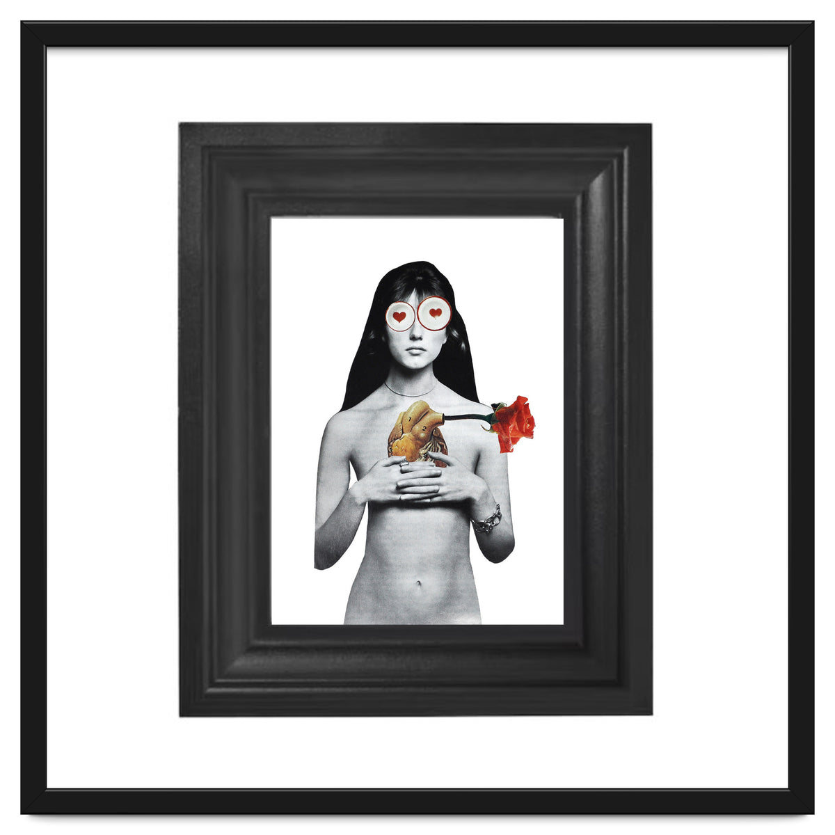 Woman In Love - Print of Paper Collage