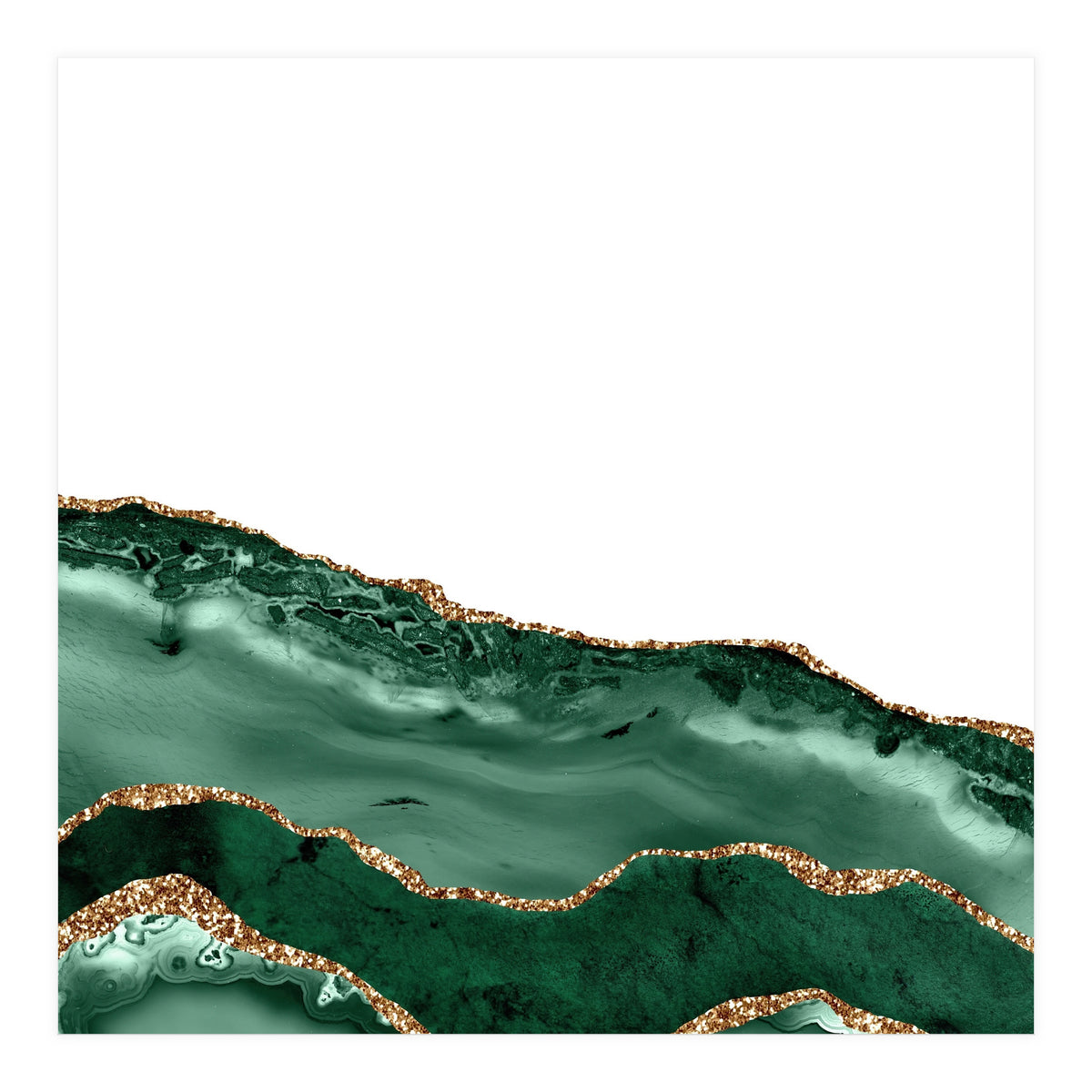 Emerald & Gold Agate Texture 08 (Print Only)