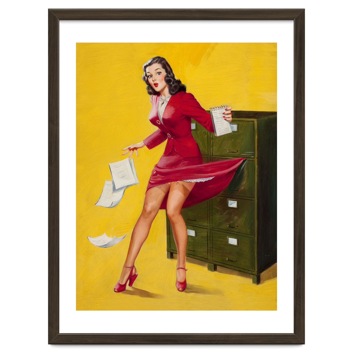 Pinup Girl In Office Accident