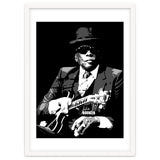 John Lee Hooker American Blues Guitarist in Grayscale thumbnail