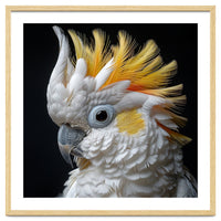 Close Up Cockatoo Portrait Yellow Crested Bird